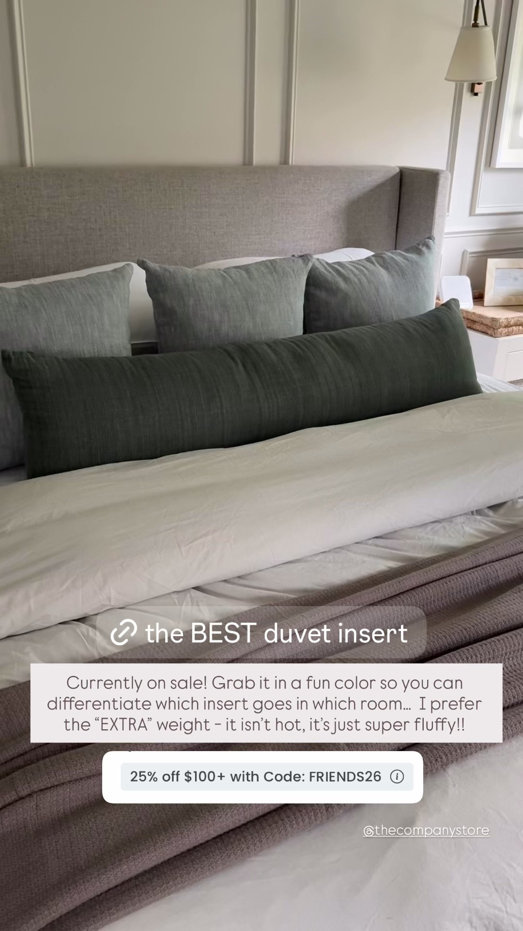 If you want that cozy marshmallow bed for fall and winter you’re going to want to grab this duvet insert from The Company Store now while it’s on sale!! Rule the beat, it’s soft and lightweight but still super fluffy! We have one on every bed in our home 🙌🏻 I prefer the “extra” weight!!
