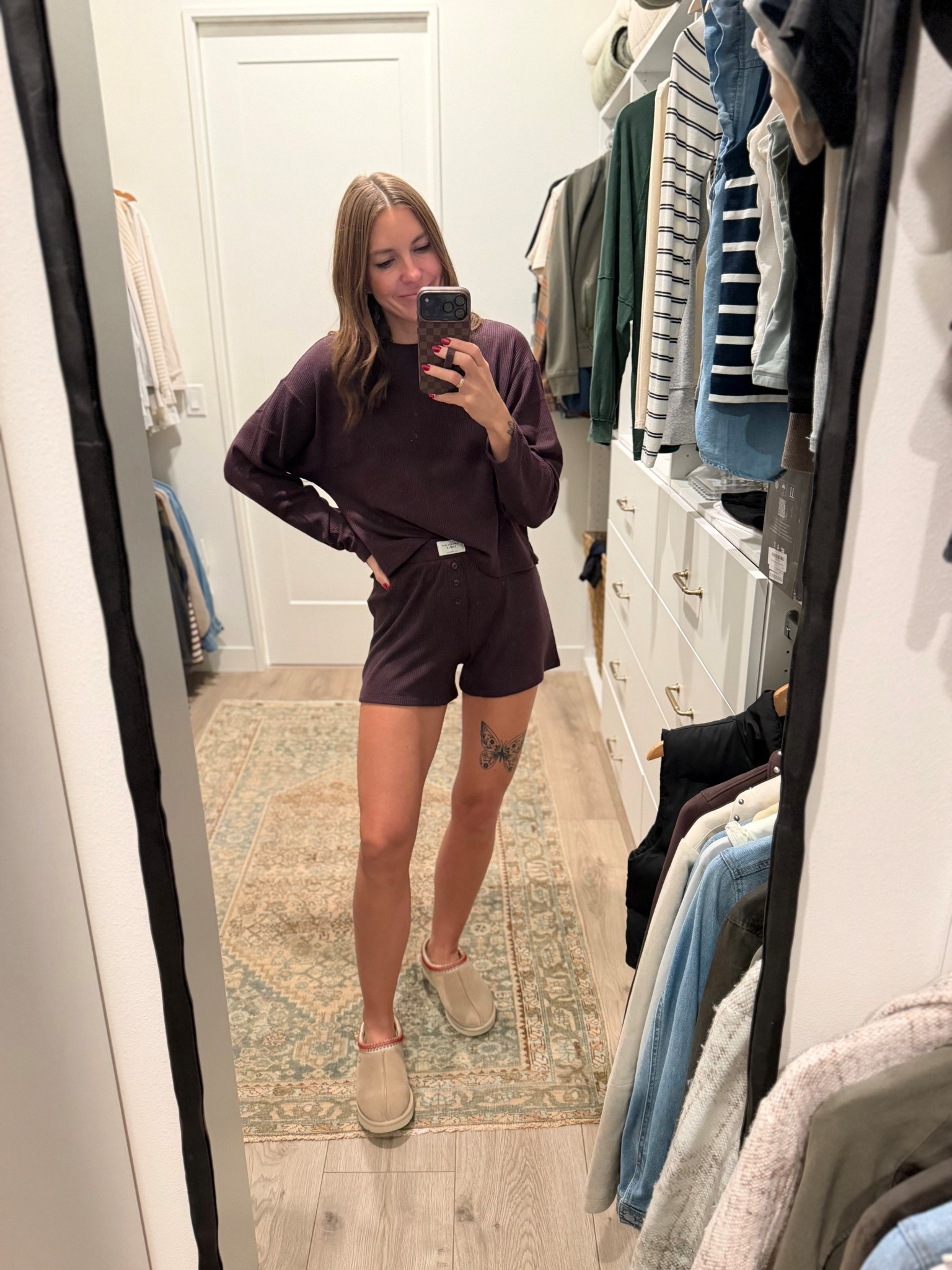 New pj alert! This waffle lounge set is sooo soft and comfy. I’m wearing a S but wish I got a M for an oversized fit  

#LTKFindsUnder50 #LTKTall #LTKSaleAlert
