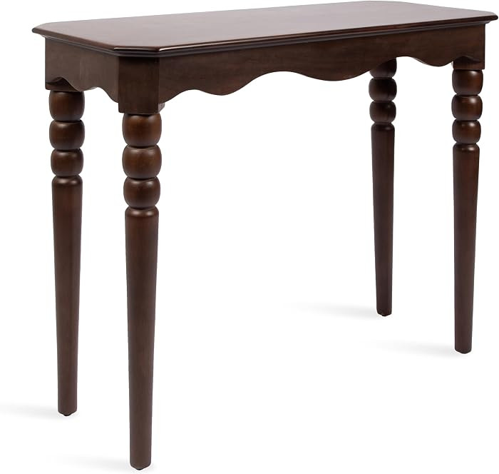 Kate and Laurel Sunderland Scalloped Rectangle Mango Wood Console Table | Amazon (US)