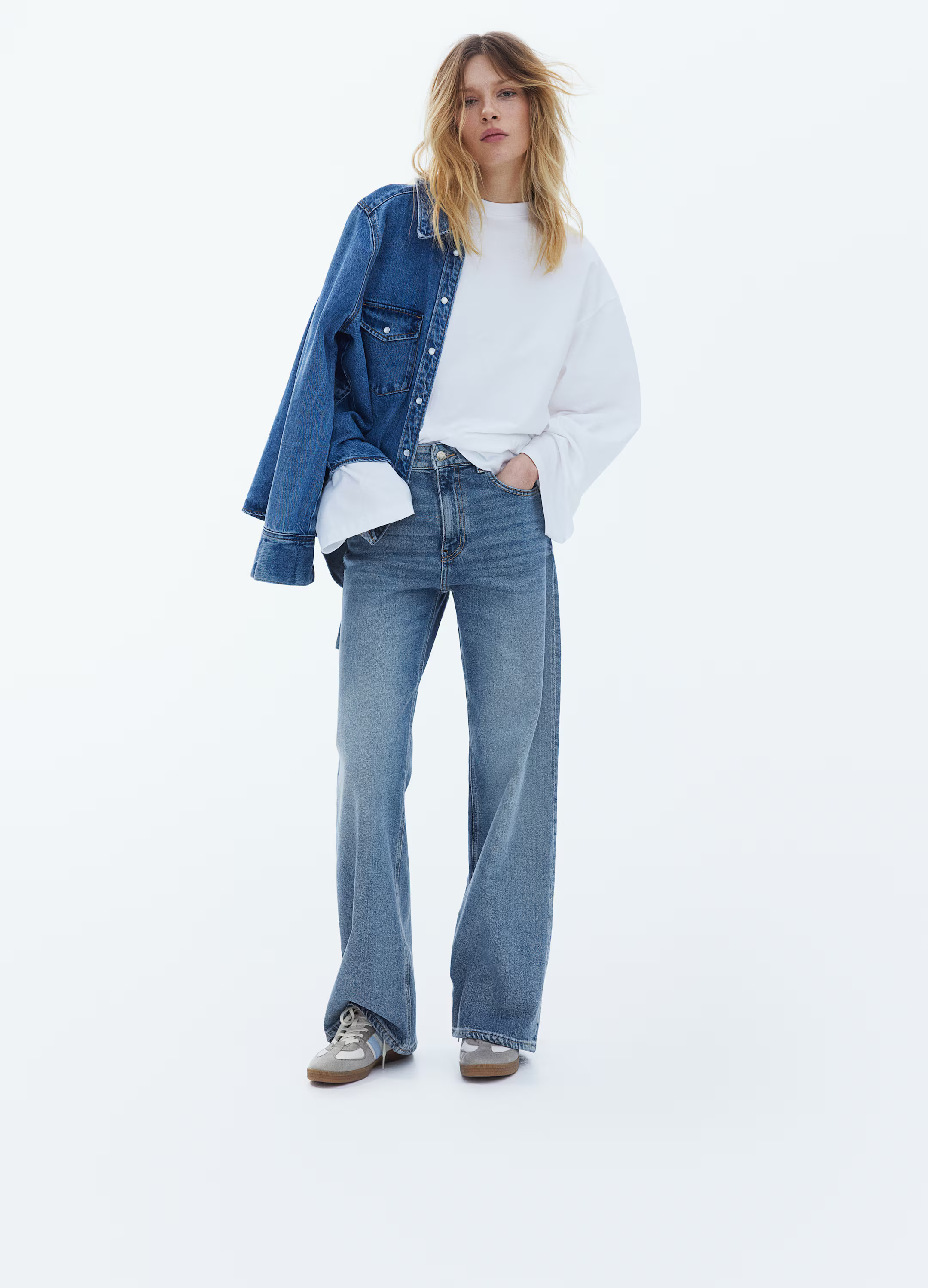 Harper High Rise Wide Leg Jeans - Denim blue - Ladies | H&M US | H&M (US + CA)