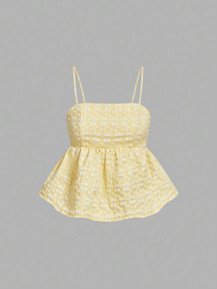 SHEIN MOD Regata Ciganinha Feminina Com Babado Na Barra | SHEIN