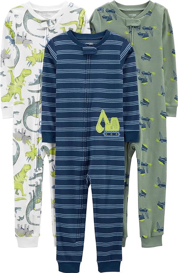Simple Joys by Carter's Boys' 3-Pack Snug Fit Footless Cotton Pajamas | Amazon (US)