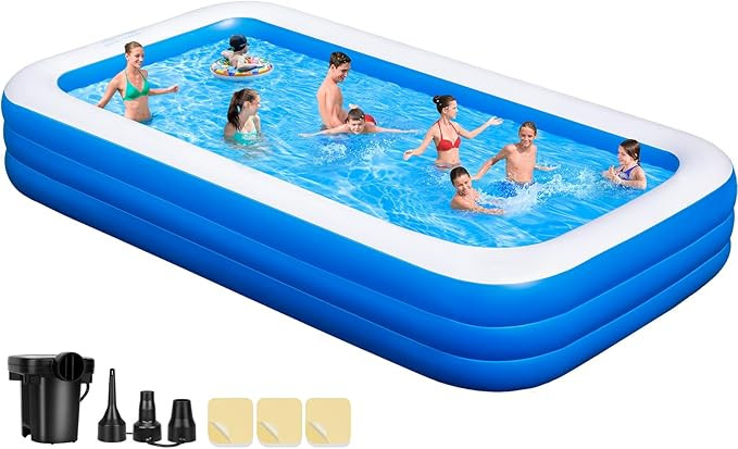 Large Inflatable Pool for Adults - 150" X 74" X 22" Oversized Blow Up Swimming Pool with Pump, Th... | Amazon (US)