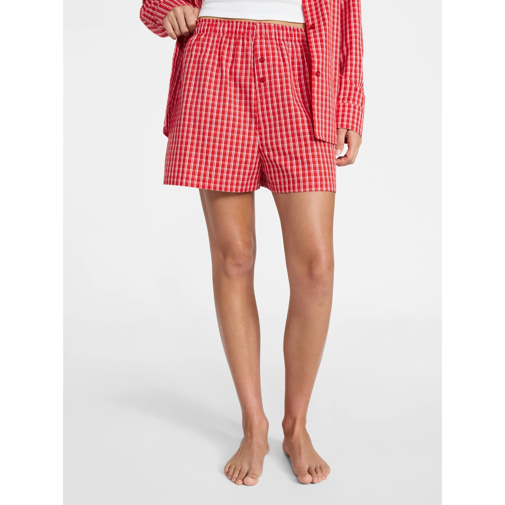 No Boundaries Sleepwear Cotton Boxer Shorts, 3'' Inseam, Women's XS-XXL | Walmart (US)