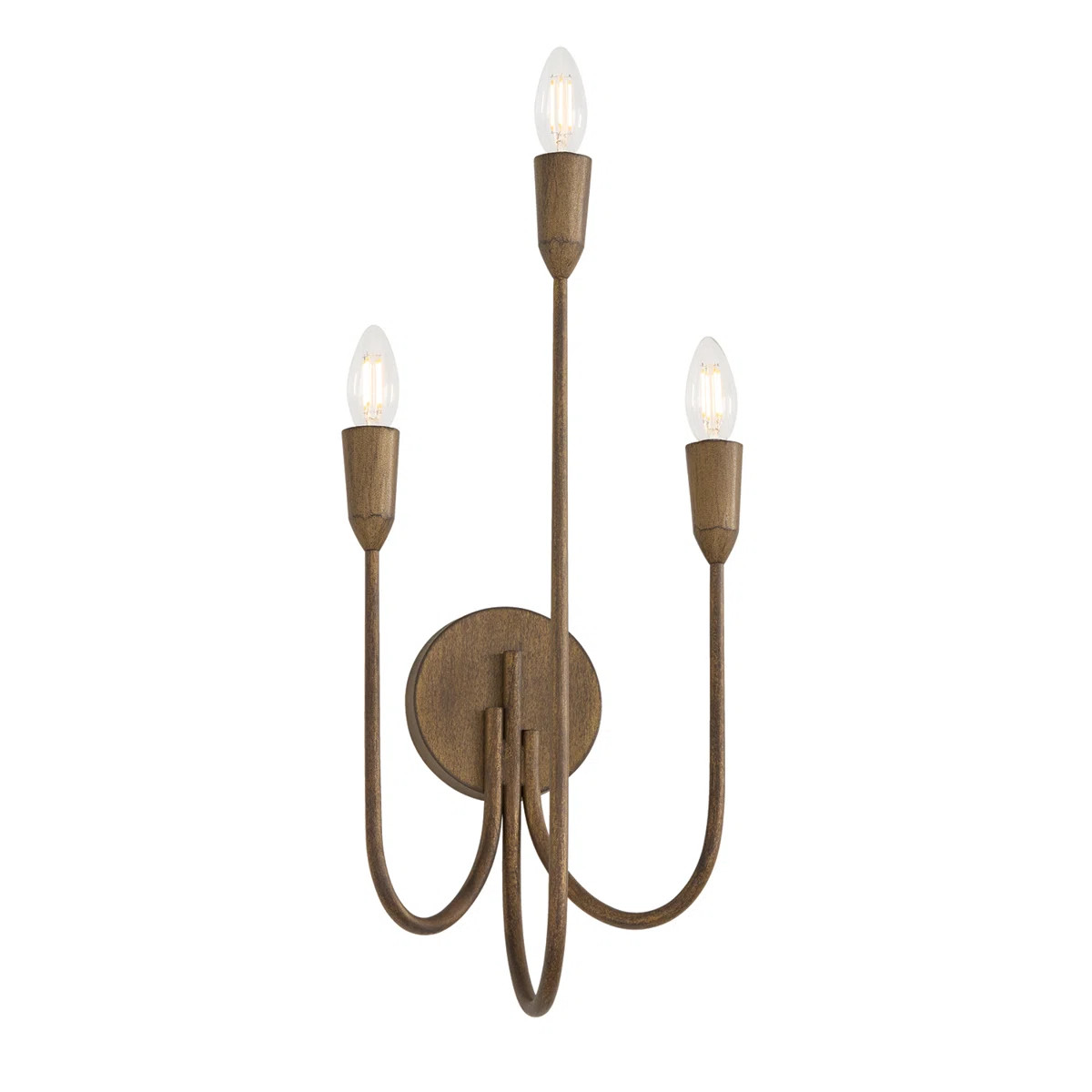 10.25" W x 21" H 3-Light Candle Sconce in Mystic Bronze | Wayfair North America