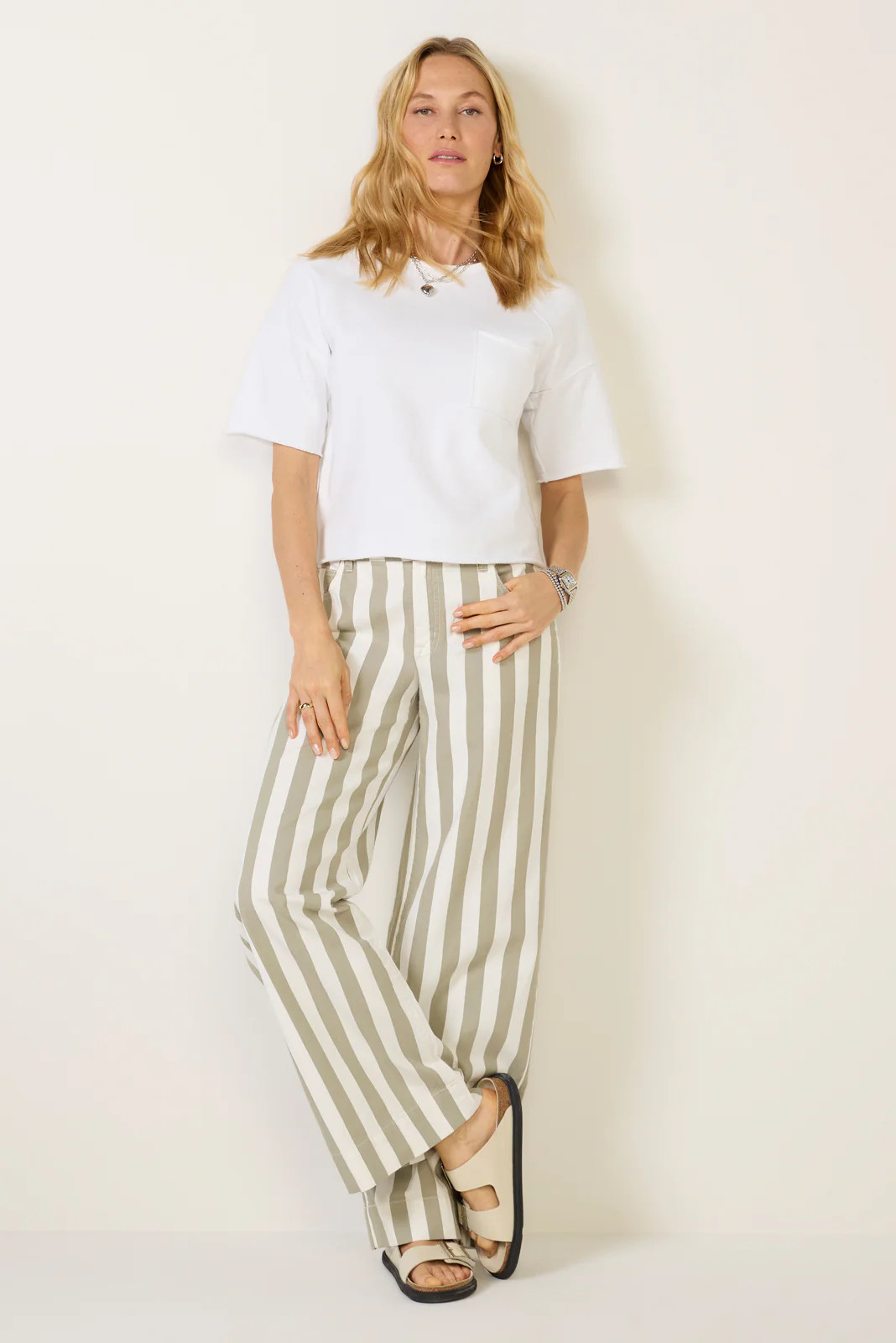 Maker Wide Leg Stripe Pant | Evereve