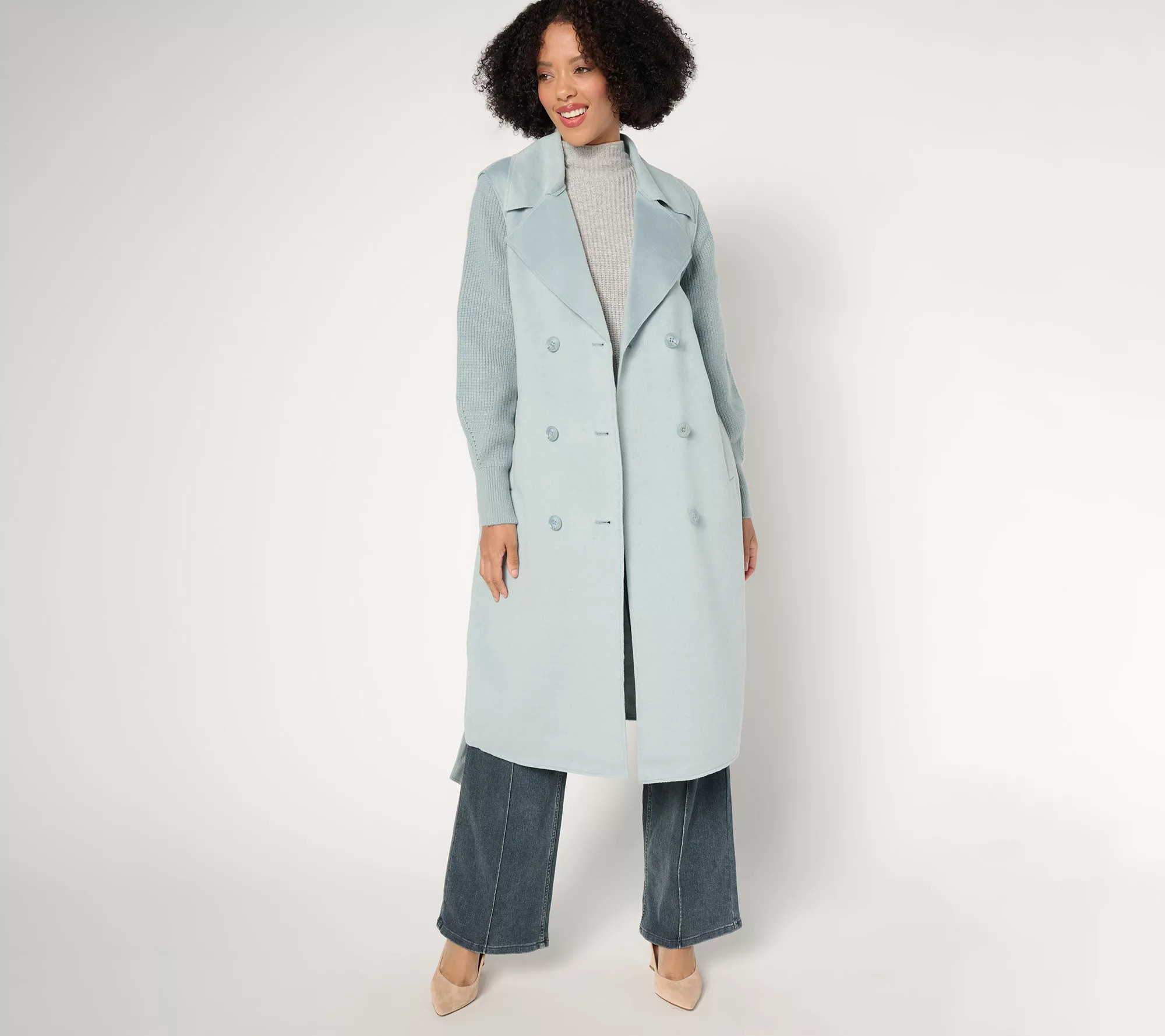 Make Your Selection: Thread Collective Mixed Media Double Face Coat | QVC