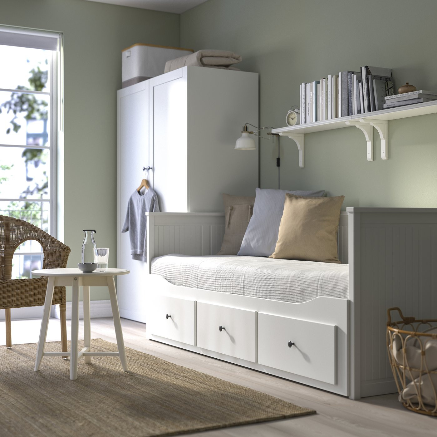 IKEA HEMNES daybed frame with 3 drawers, white, Twin | IKEA US