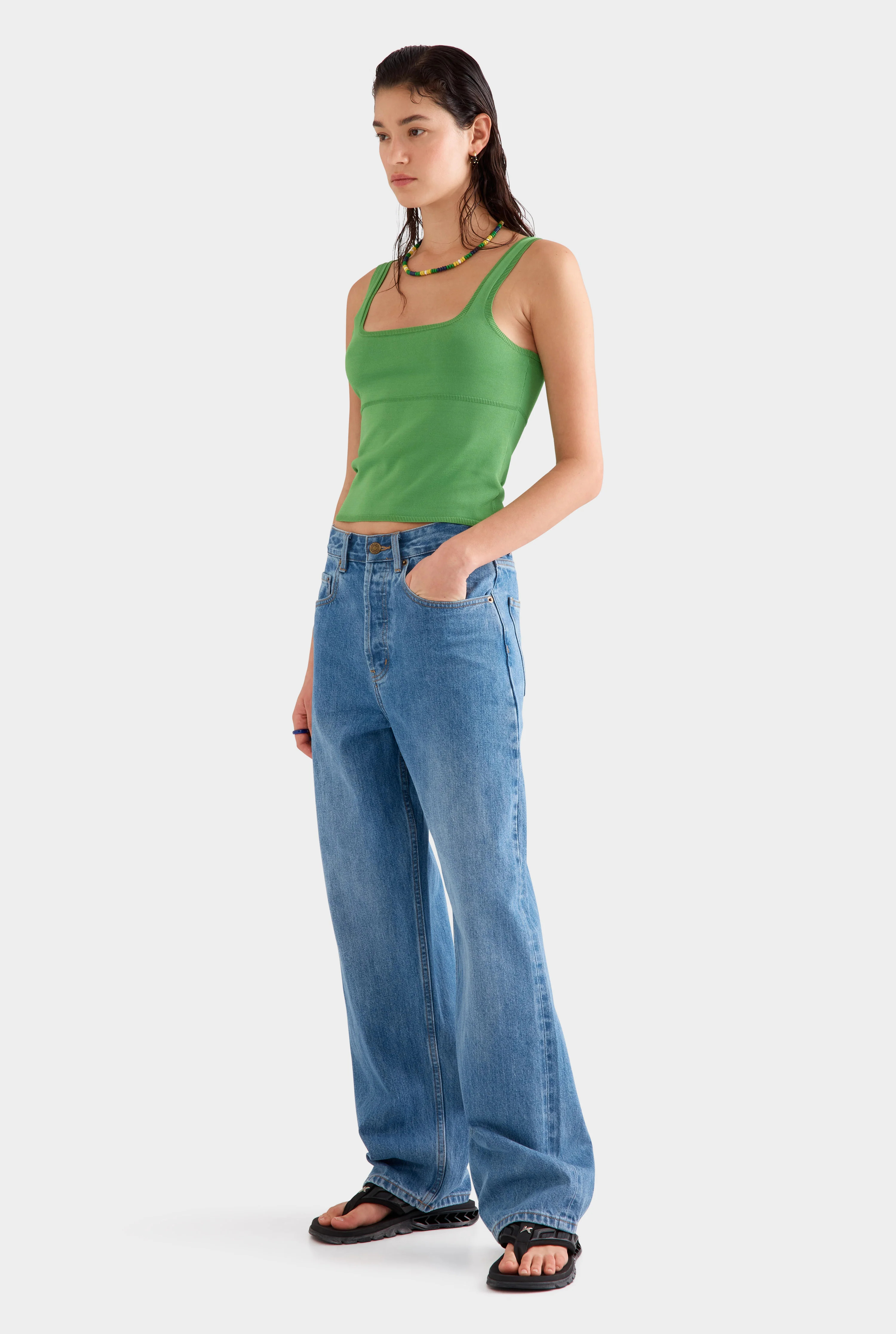 Venroy - Womens Relaxed Denim Jean  Mid Blue | Venroy AU