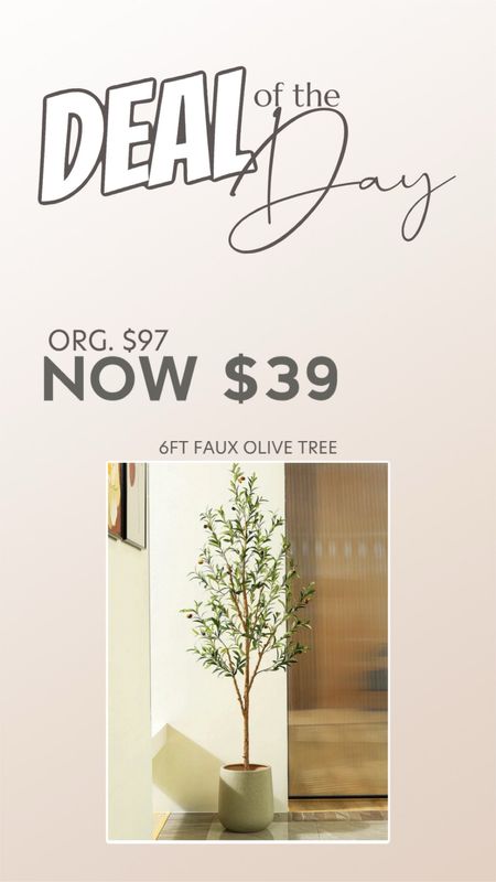 6FT Artificial Olive Tree on sale for $39 (org. $97)

#LTKHome #LTKFindsUnder50 #LTKSaleAlert