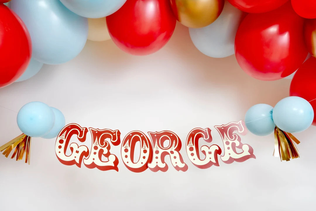 Personalised Circus Banner, Any Name, Circus Birthday Banner, Circus Bunting, 1st Birthday Banner... | Etsy (US)