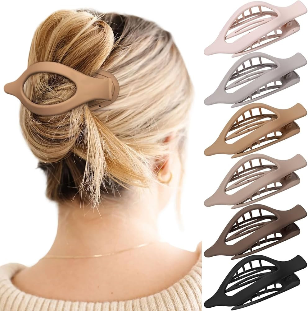 French Concord Hair Clips - 6Pcs Side Slide Volume Clips for Women Girls, Strong Hold No Slip Gri... | Amazon (US)