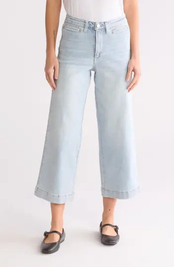 OAT NEW YORK High Waist Crop Wide Leg Jeans in Powder Lite at Nordstrom Rack, Size 28 | Nordstrom Rack
