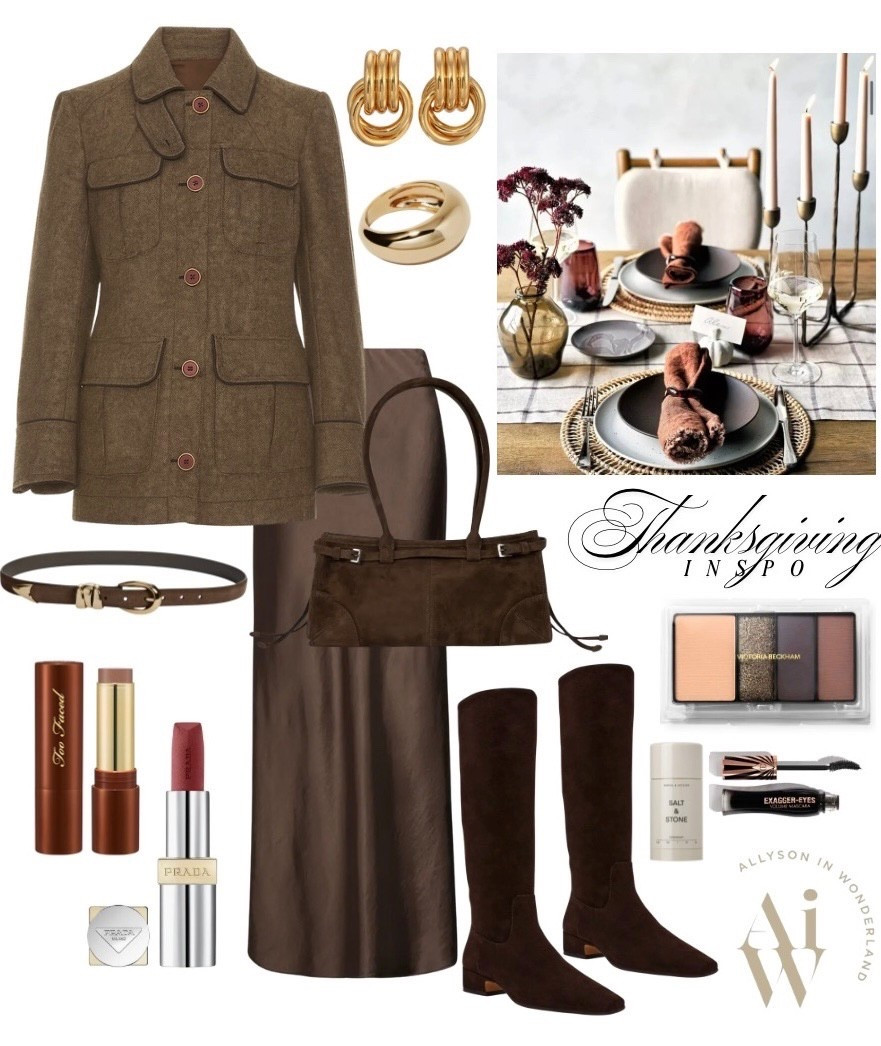 Thanksgiving outfit 
What to wear for Thanksgiving 
Thanksgiving table 
Tabletop
Thanksgiving fashion
Suede boots
Suede bag
Silk skirt 
#ltkbeauty
#ltkstyletip
#ltkover40

#LTKSeasonal #LTKHoliday #LTKHome