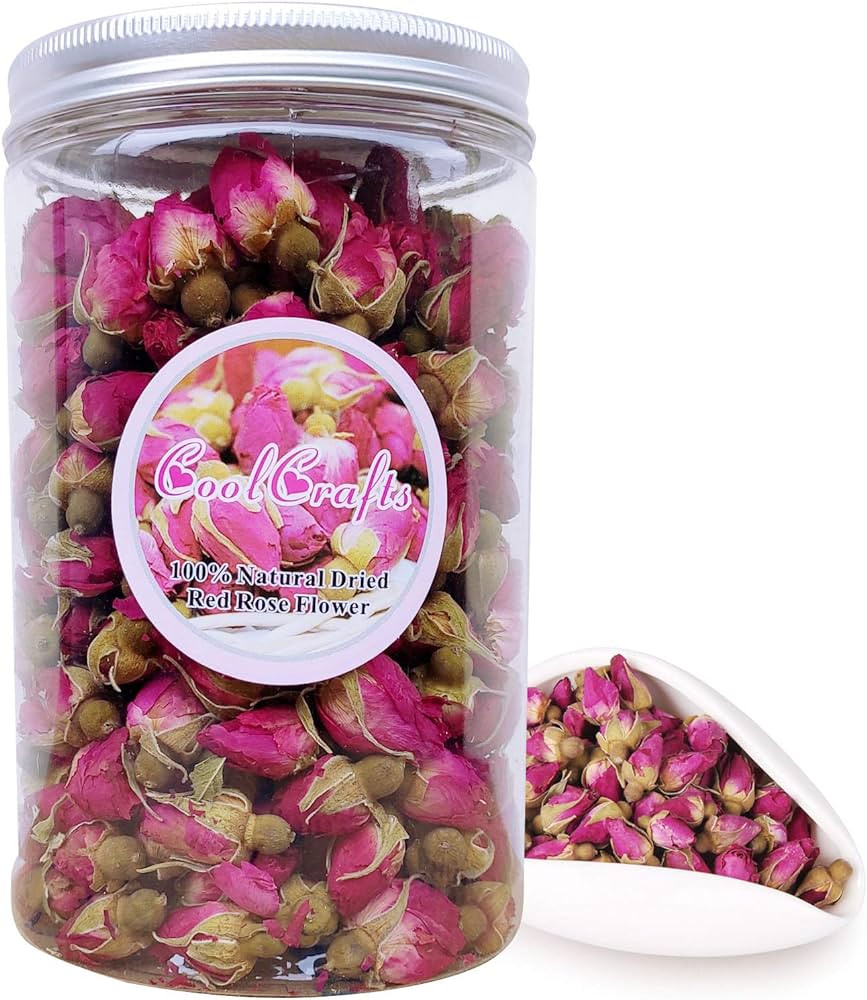 Amazon.com: CoolCrafts Dried Rose Buds Edible Rose Tea Fragrant Dried Flowers for Tea, Baking, Cr... | Amazon (US)