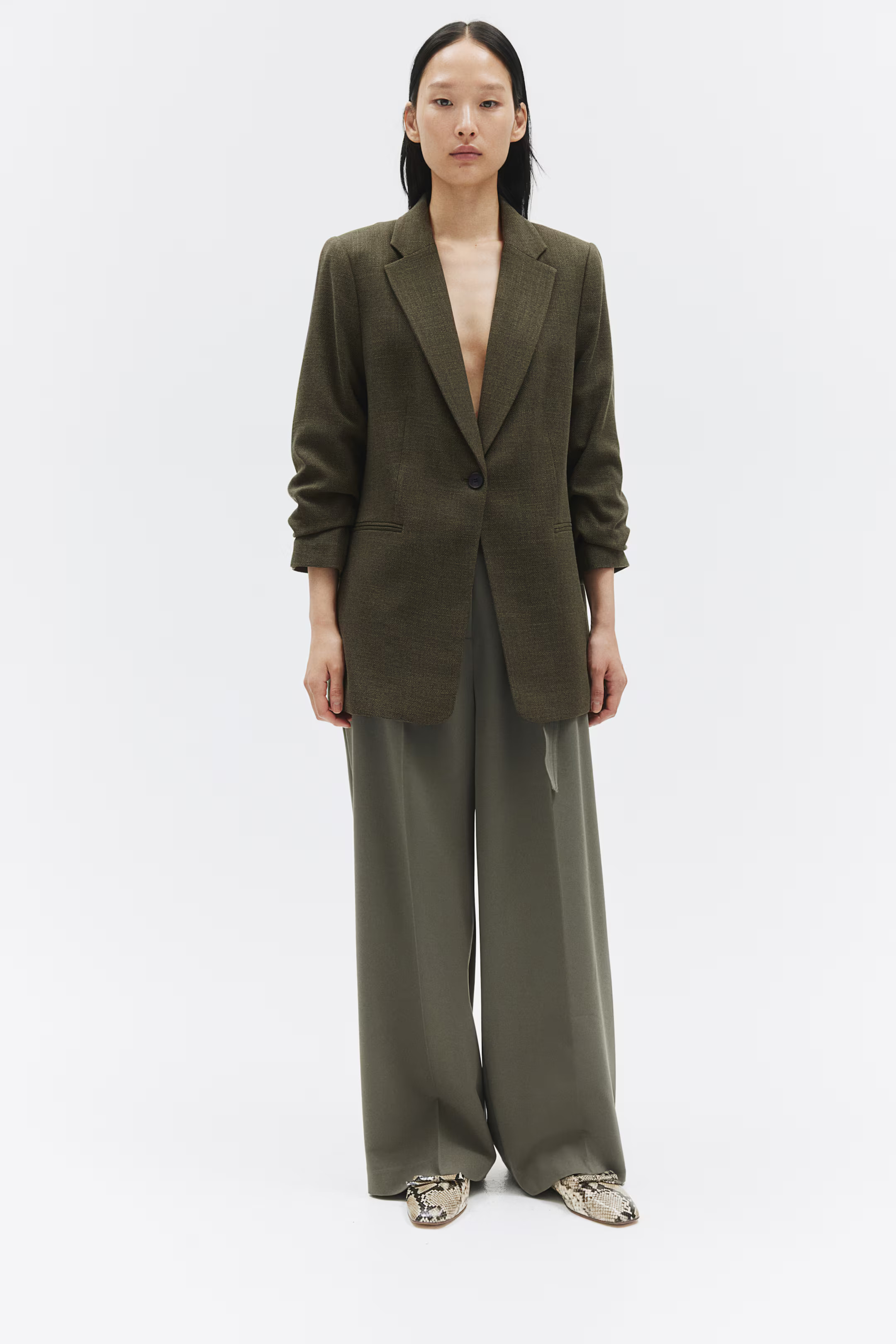 Gathered-Sleeve Jacket | H&M (US + CA)