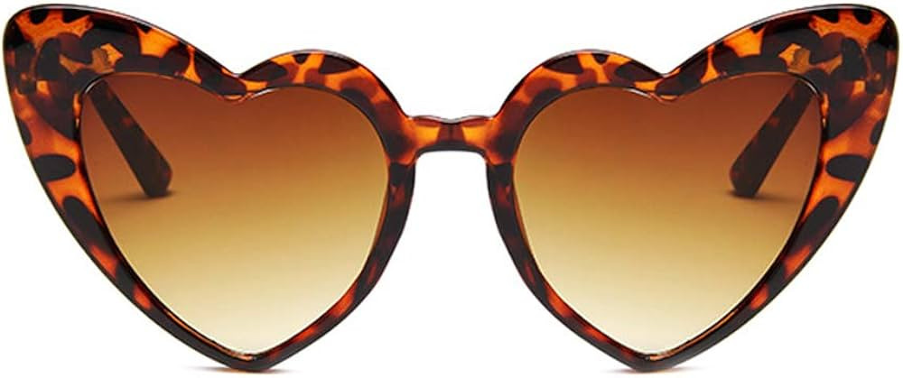 JUSLINK Heart Shaped Sunglasses for Women,Vintage Cat Eye Mod Style Retro Kurt Cobain Glasses | Amazon (US)