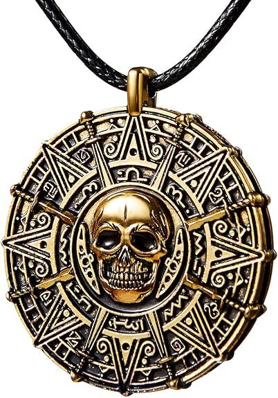 Spooktacular Creations Halloween Pirate Coin Necklace Pirate Skull Necklace for Men Women Kids Pi... | Amazon (US)