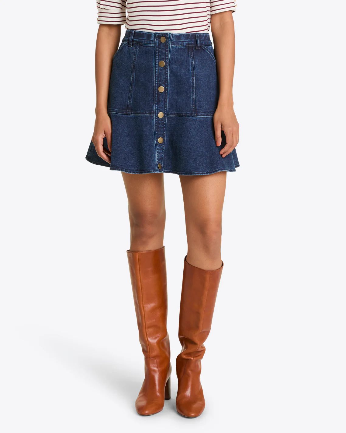 Button Front Denim Skirt | Draper James (US)