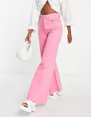 River Island ultra flare jean in bright pink | ASOS (Global)