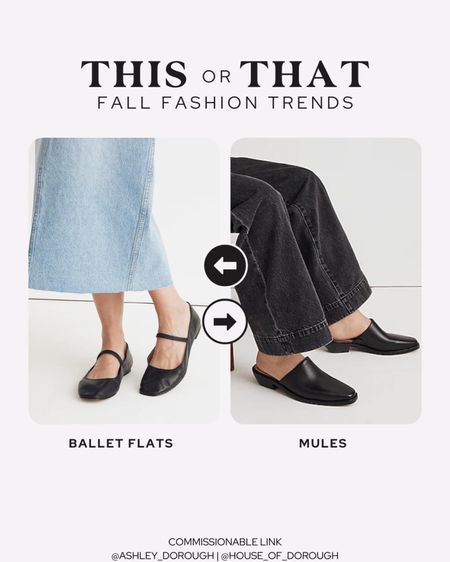 This or That: Fall Fashion Trends — ballet flats vs. mules from Madewell

#LTKSale #LTKSeasonal #LTKshoecrush