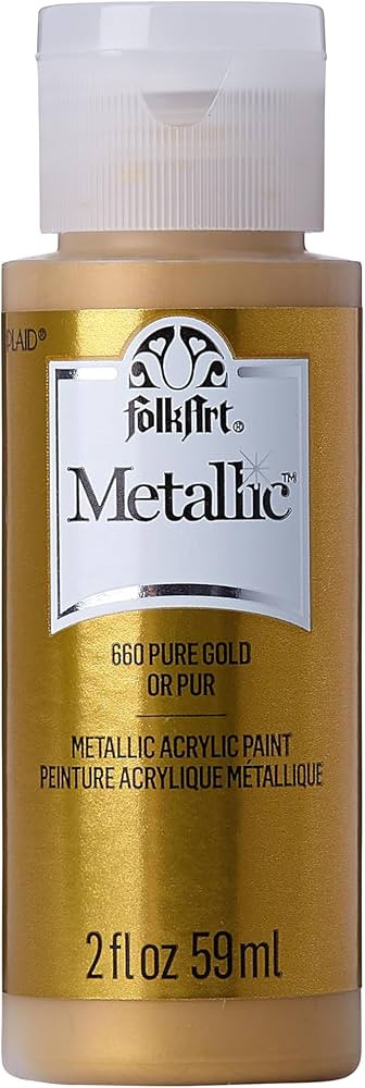 FolkArt Acrylic Metallic Paint, Non Toxic, 2 Fl Oz (Pack of 1), Pure Gold | Amazon (US)