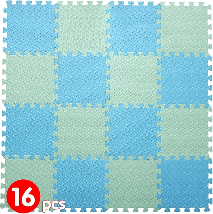 16 Tiles Foam Play Mat for Baby, Soft & Safe EVA Foam Mats for Floor, Square Baby Play Mat, Kids ... | Amazon (US)