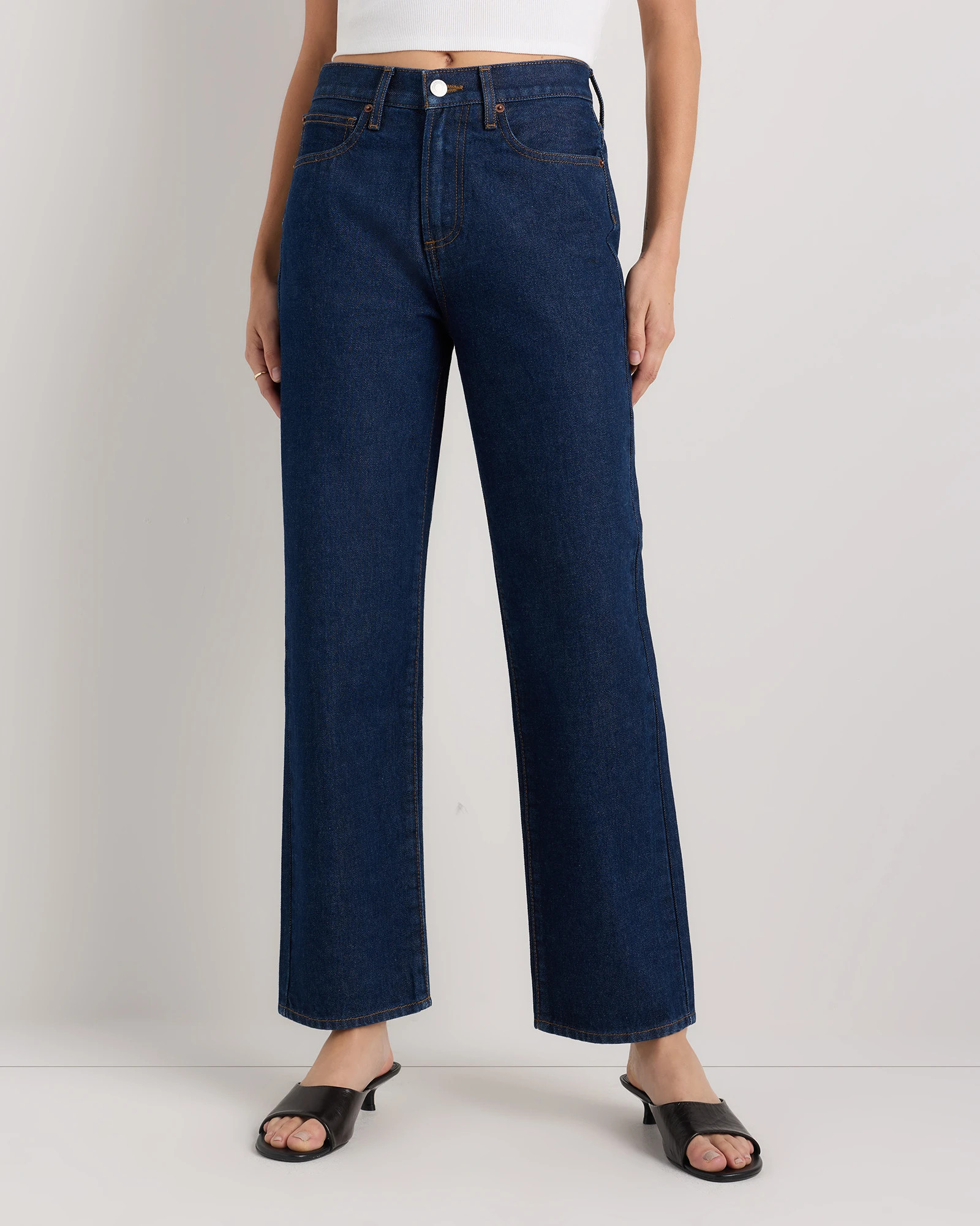 Quince | Women's Bella Rigid Straight Jeans in Horizon Blue, Size 32, Cotton | Quince