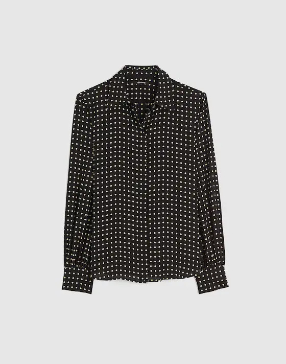 Shirred Button-Up Top in 100% Silk | Madewell | Madewell