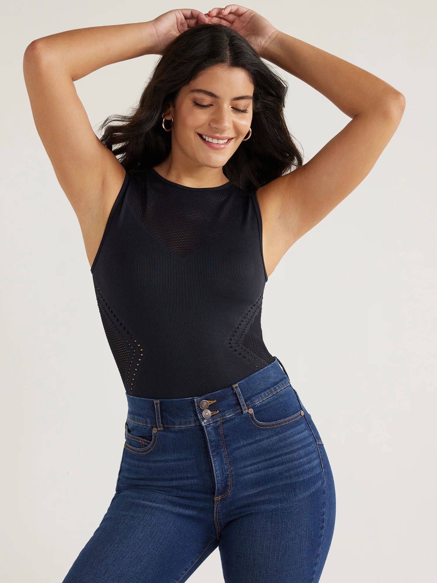 Sofia Jeans Women's Seamless Crochet Bodysuit, Sizes XS-XL | Walmart (US)