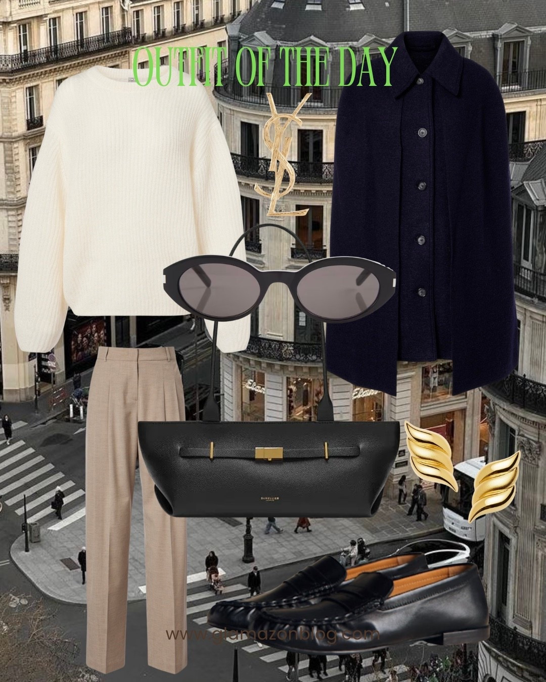 Ysl brooch, cape, navy coat, shoulder bag, demellier bag, tailored trousers, Mytheresa, Missoma earrings 

#LTKeurope #LTKspring #LTKFashionMonth