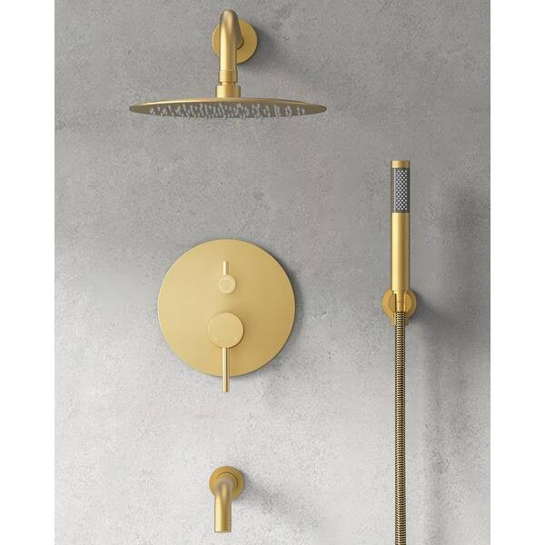 3-in-1 Shower Faucet System 10 Inch Rainfall Shower Head with Tub Spout Bathroom Shower Faucets -... | Bed Bath & Beyond