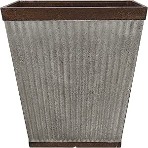 Southern Patio 16" Rustic Resin Faux Galvanized Square Planter | Amazon (US)