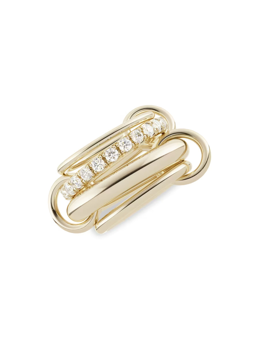 Luna 18K Yellow Gold & Diamond 4-Link Ring | Saks Fifth Avenue