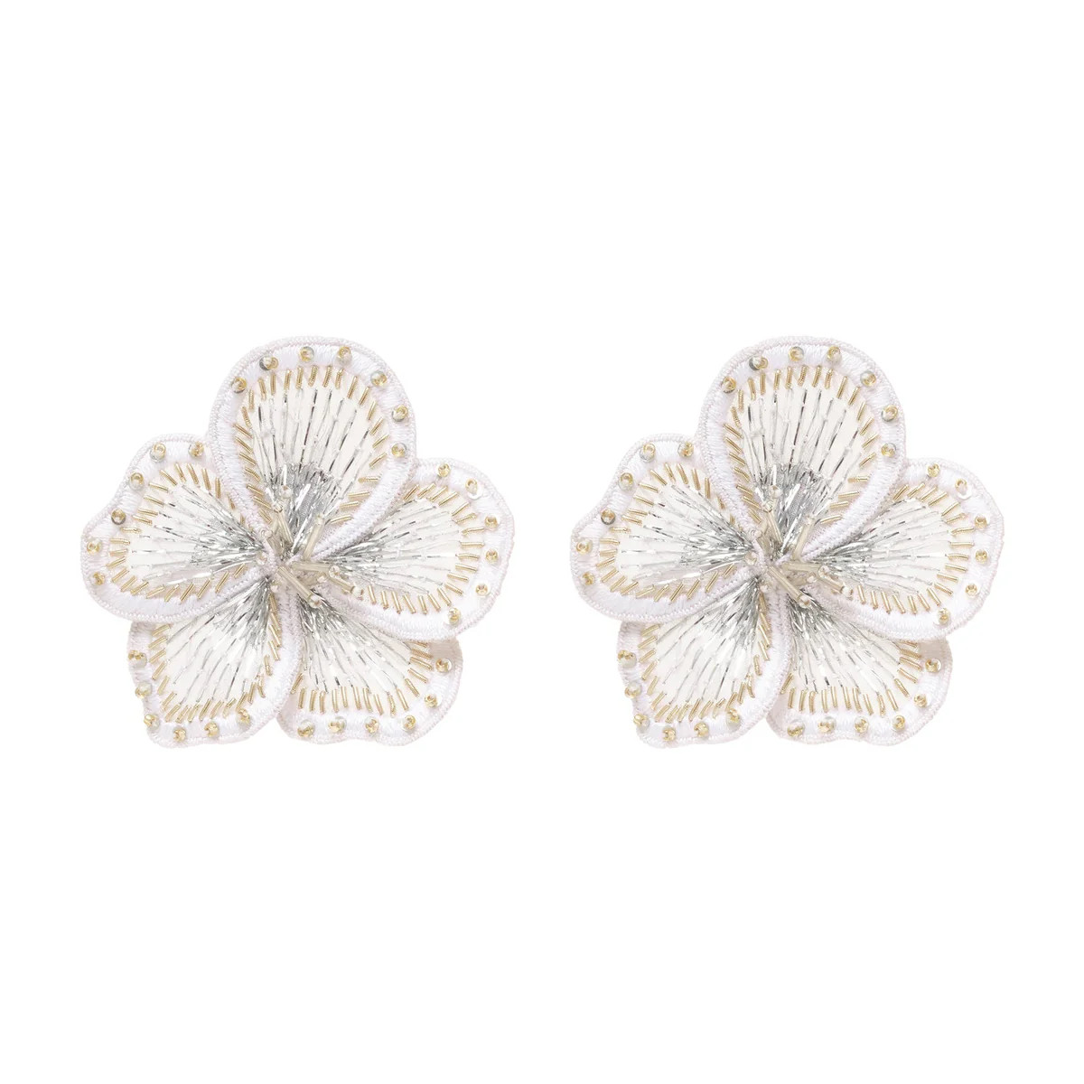 Bailee Stud Earrings in White Gold | Over The Moon