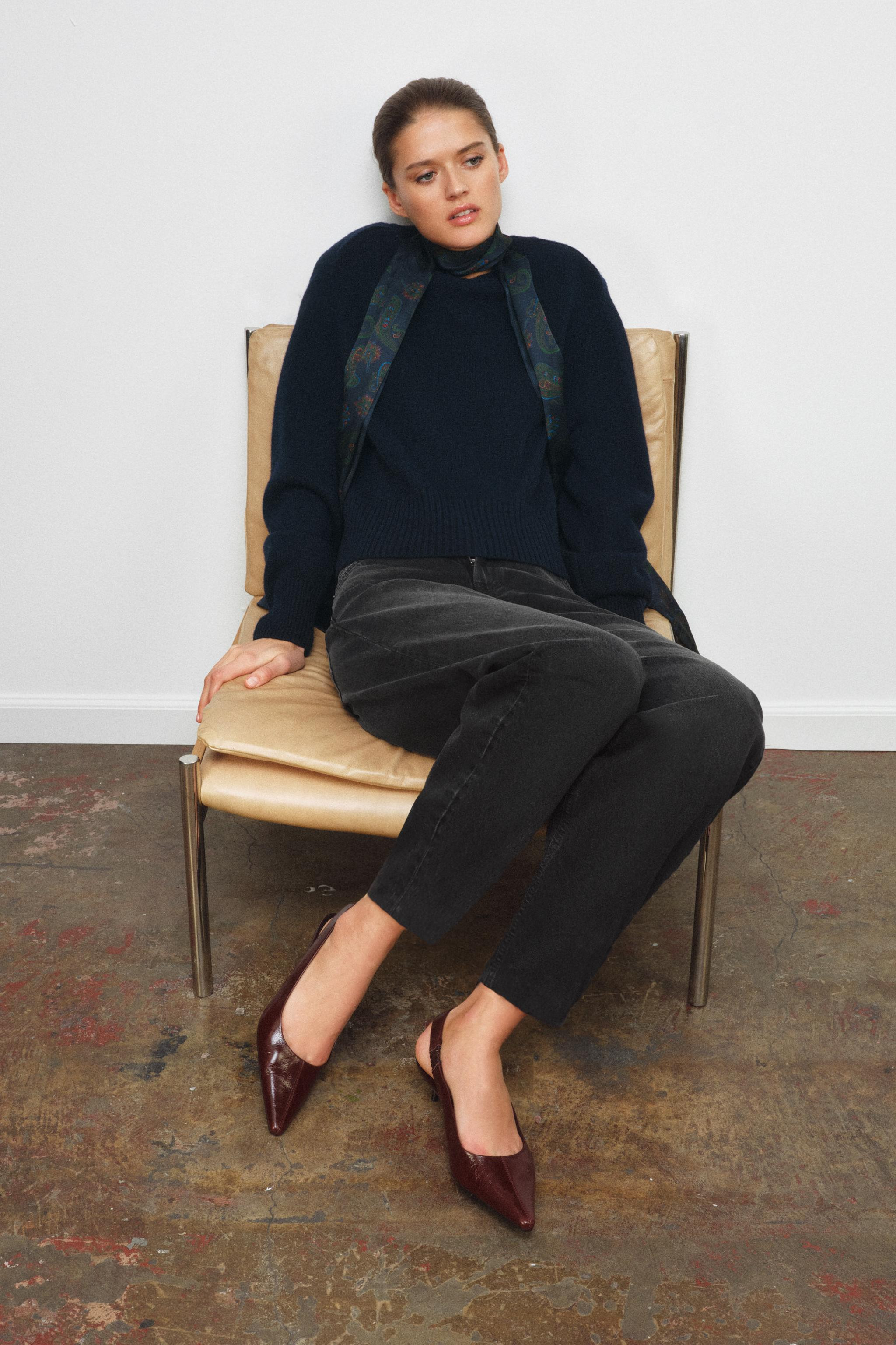 LEATHER SLINGBACK HEELS | Zara US