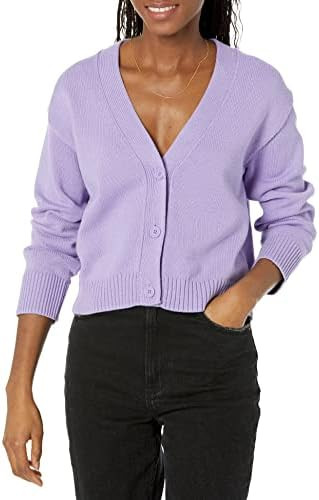 Amazon Essentials Women's Relaxed Fit V-Neck Cropped Cardigan | Amazon (US)