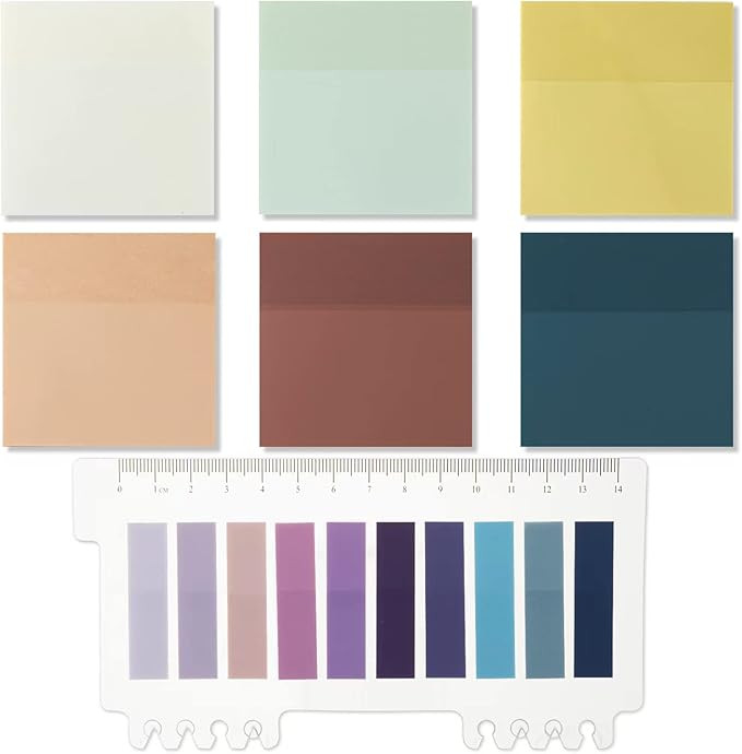 500 Sheets Transparent Sticky Notes 3 x 3 in Clear Sticky Notes Tabs Index Tab with Ruler Waterpr... | Amazon (US)