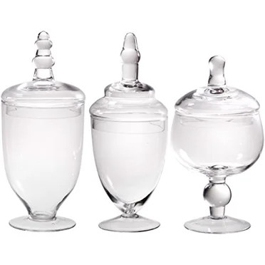 Efavormart 3 Pack | Clear Glass Apothecary Jars Candy Buffet Containers with Lids For Wedding Par... | Walmart (US)