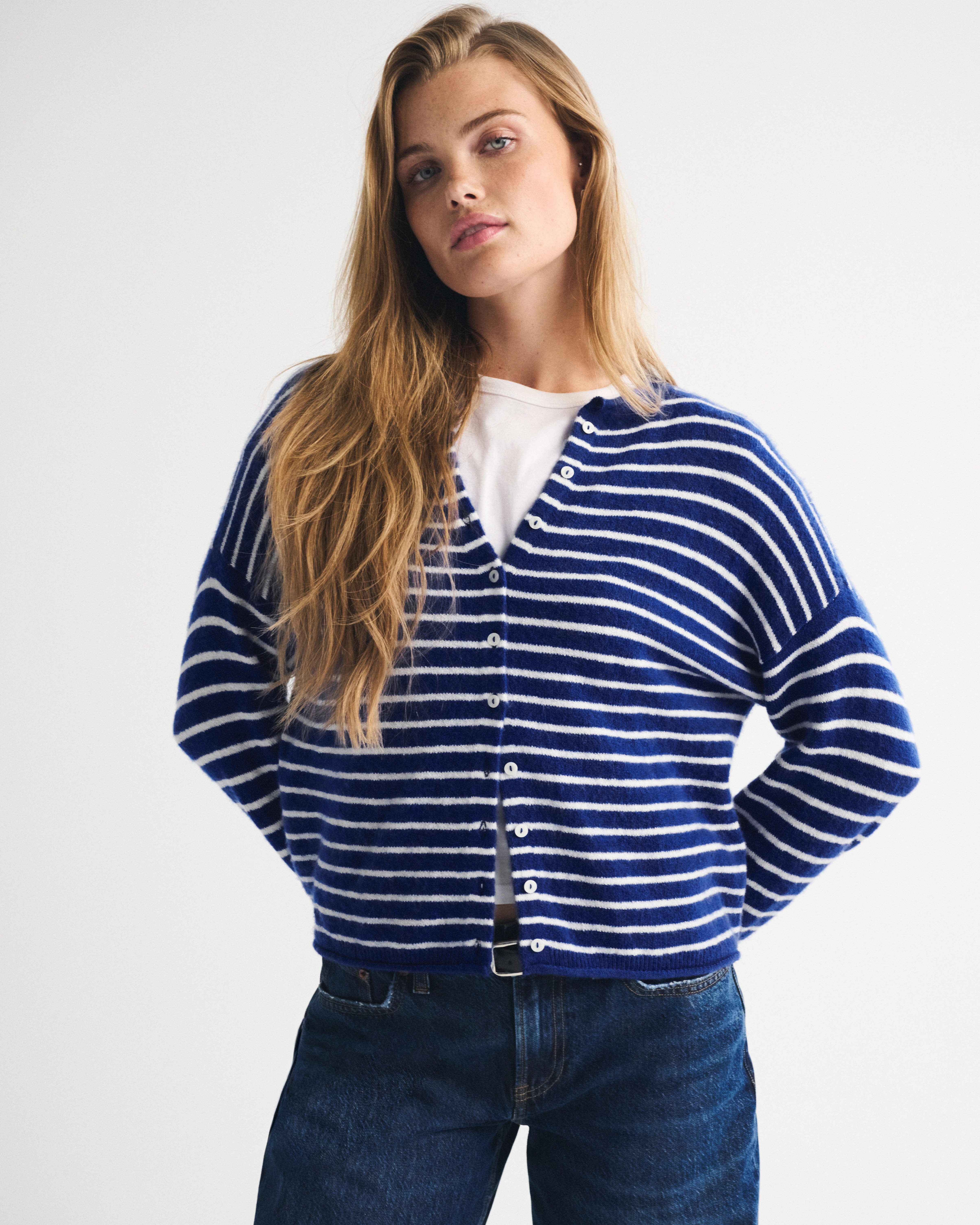Merino Wool-Blend Roll Neck Cardigan | Abercrombie & Fitch (US)