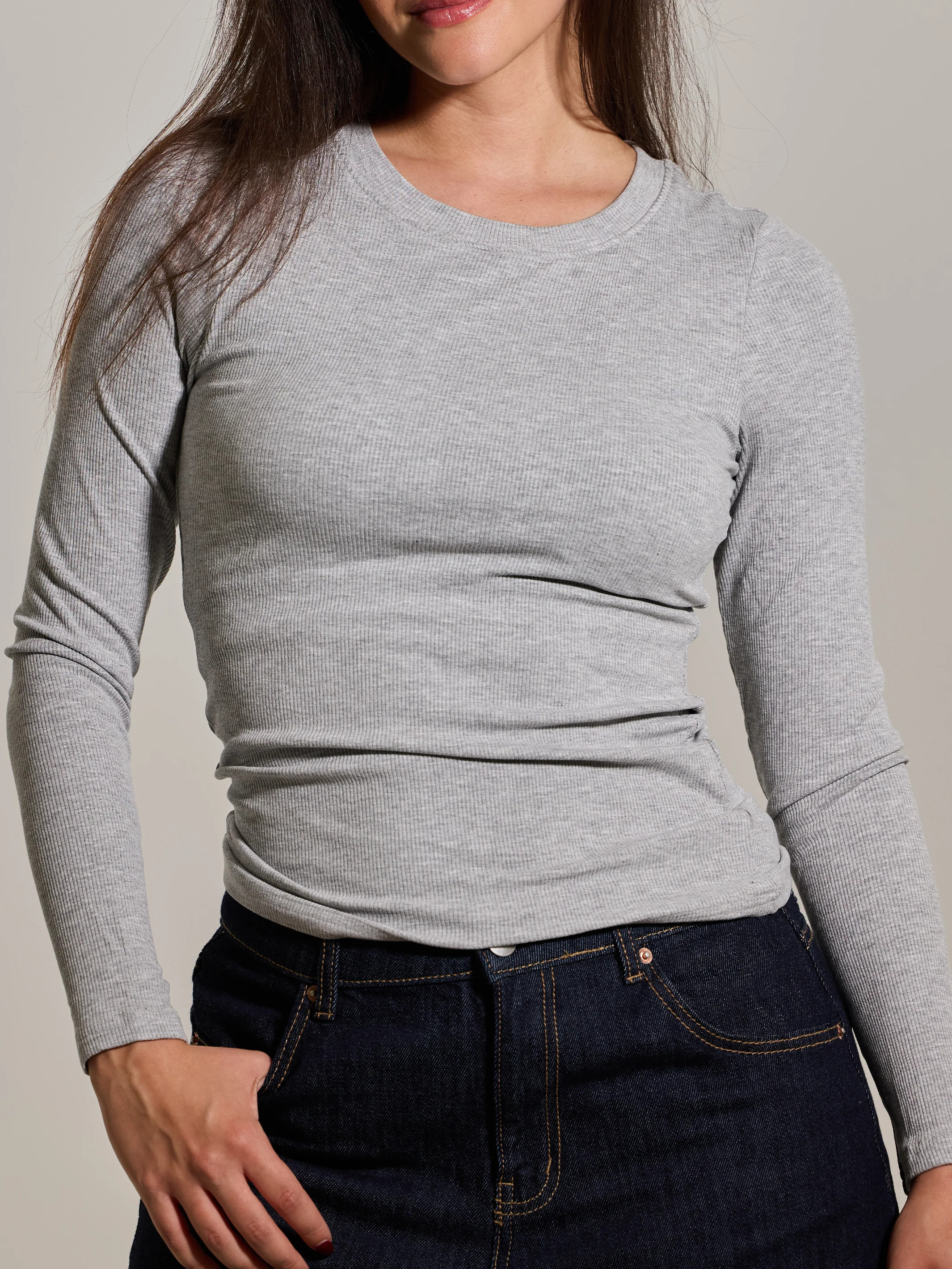 Ribbed Crew Neck Long Sleeve | Klassy