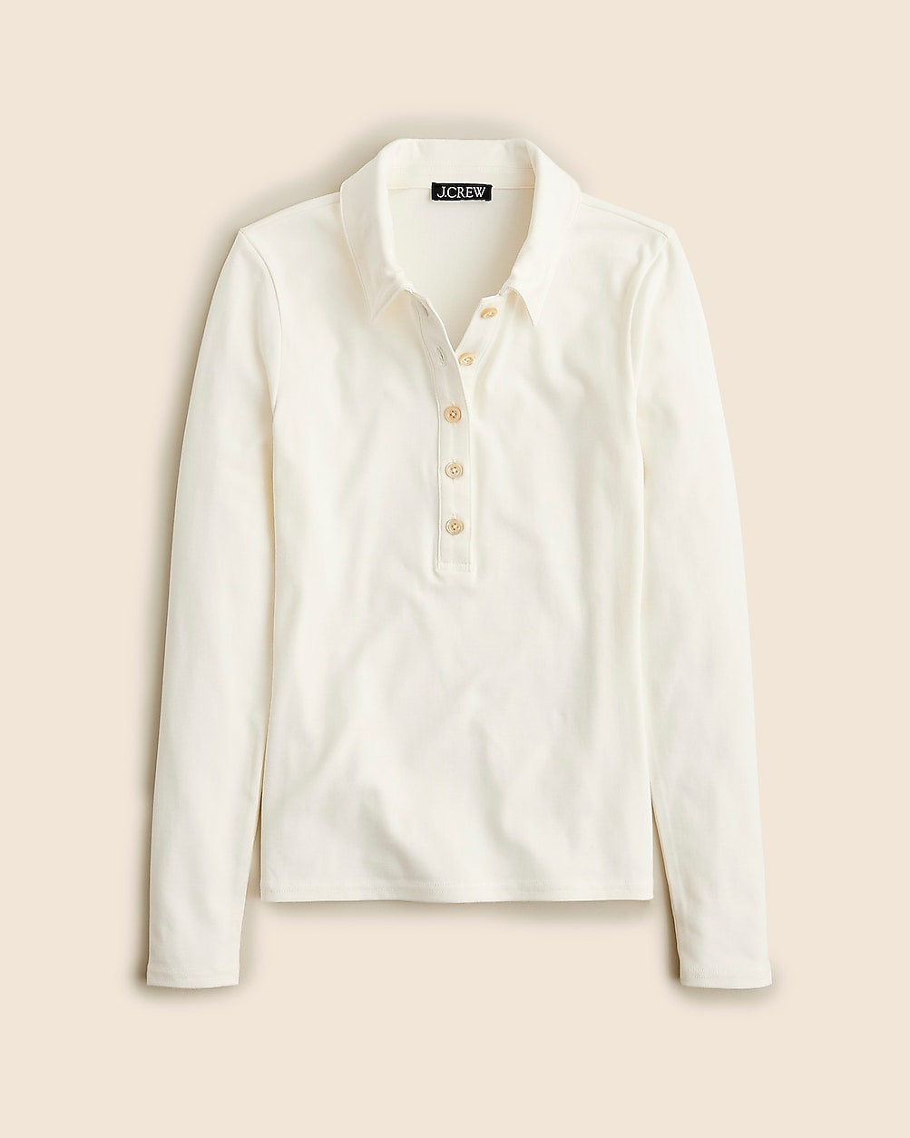 Refined rib long-sleeve polo shirt | J. Crew US