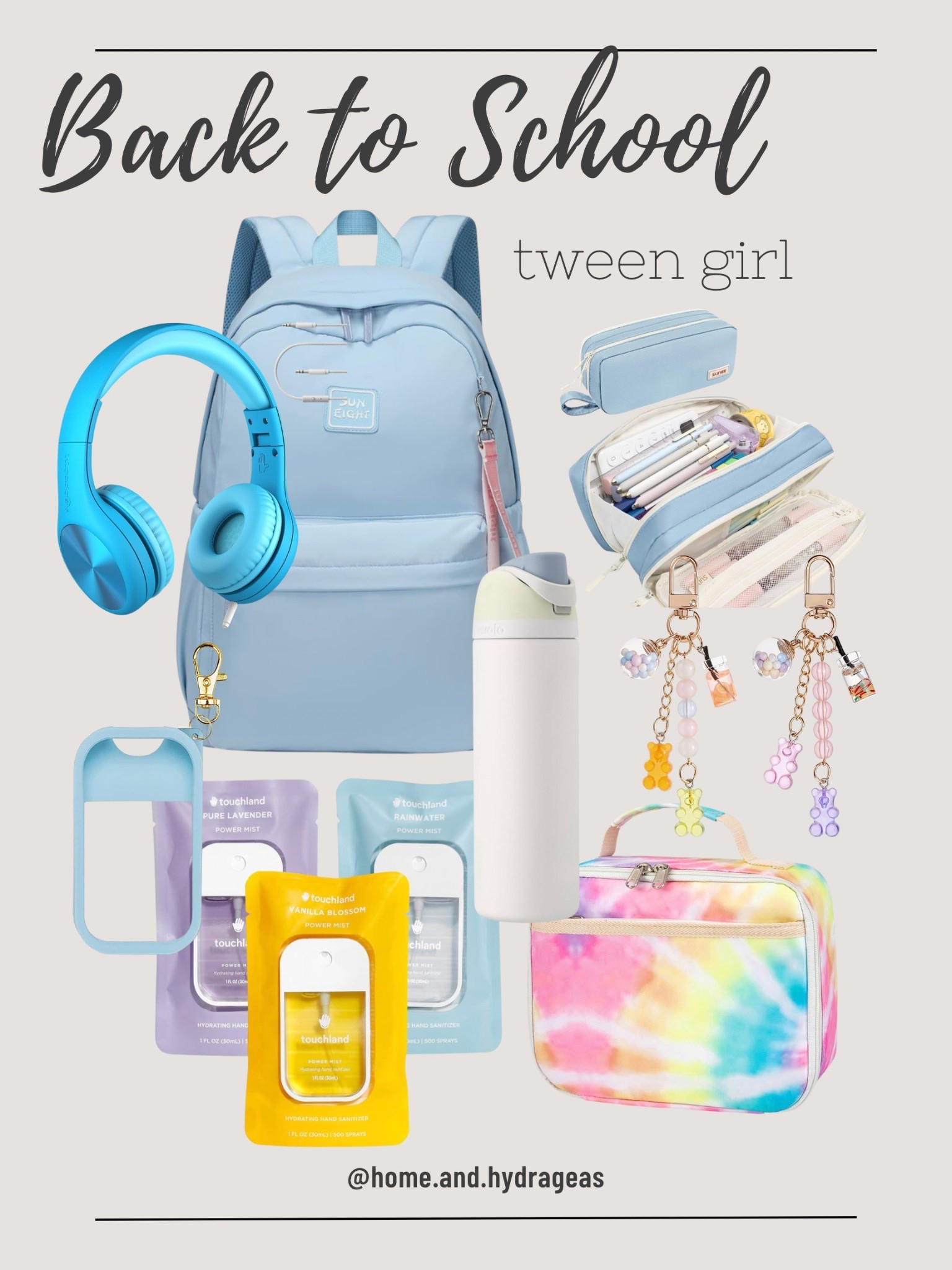 Blue themed, per my daughter’s request, back to school essentials 
#backtoschool #backpack #lunchbox
#waterbottle #headphones

#LTKFamily #LTKKids