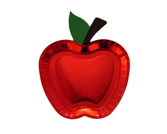 Apple Shaped Plate | Red Foil Die-Cut Apple | Fall Harvest Birthday | Etsy (US)