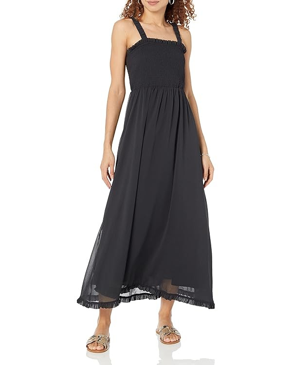 The Drop Women's Jaya Smocked-Bodice Chiffon Maxi Dress Dress | Amazon (US)