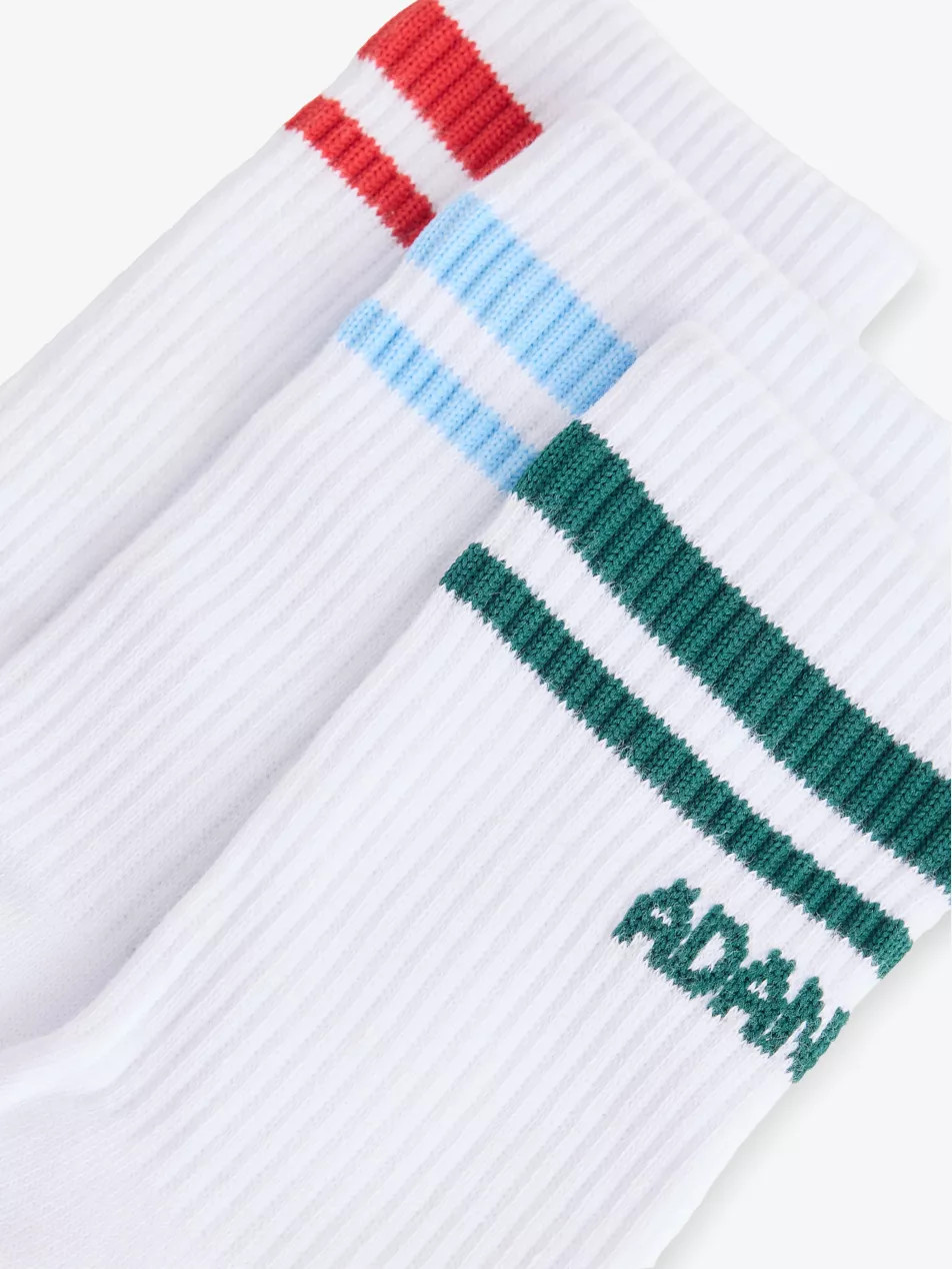Stripe Pack of Three Cotton-Blend Sports Socks | Selfridges
