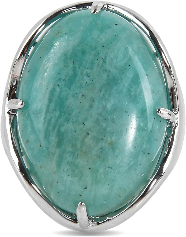 Natural Stone Rings Precious Oval Shaped Gemstone Jewelry For Women Anniversary Birthday Wedding ... | Amazon (US)