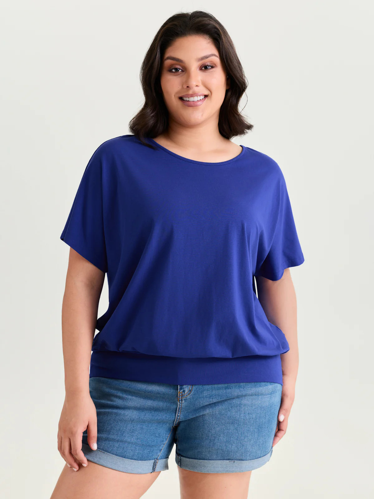 Batwing Sleeve Bubble Hem T-Shirt | Bloomchic