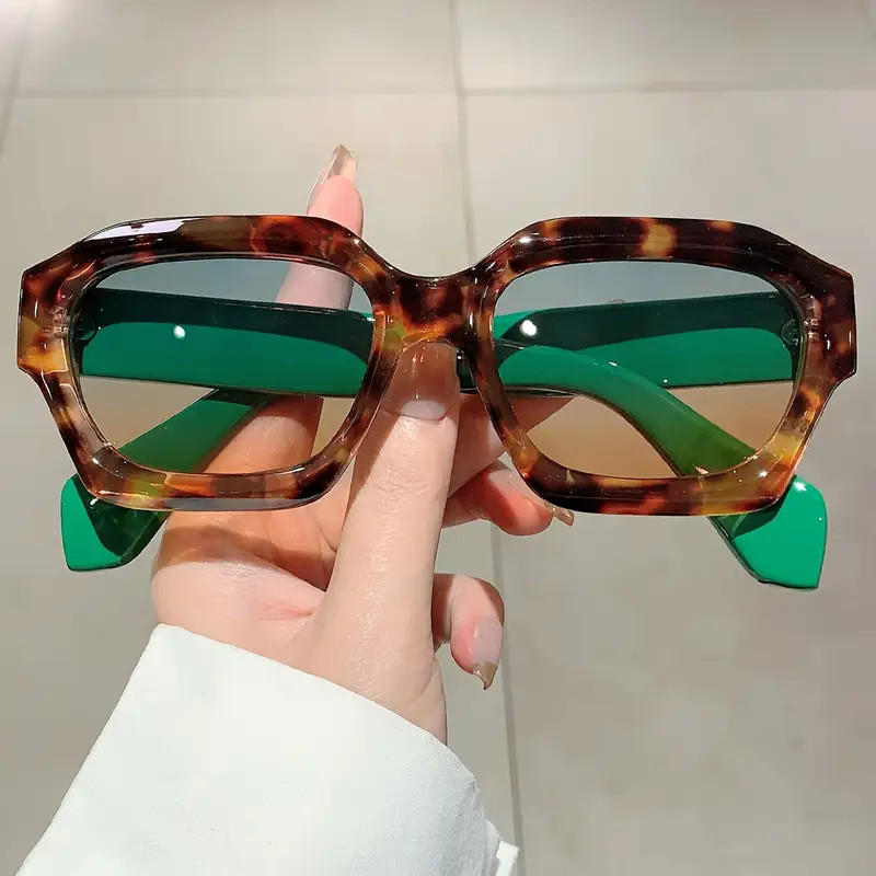 Vintage Square Women Men Color Block Fashion Anti Glare Sun - Temu | Temu Affiliate Program