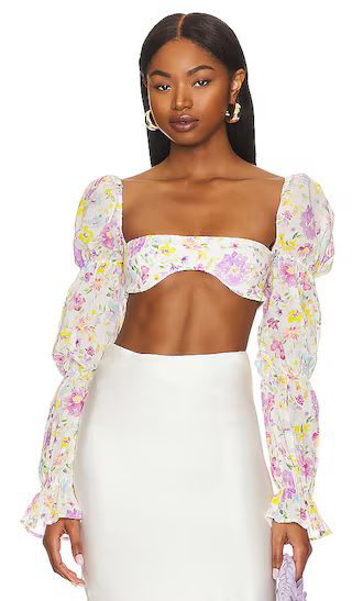 Marcelle Crop Top in Watercolor Multi | Revolve Clothing (Global)